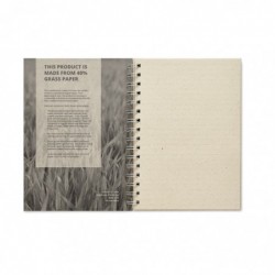 GRASS BOOK Fűpapír A5 spirál jegyzetfüzet