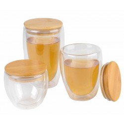 BAMBOO ART S duplafalú üvegpohár