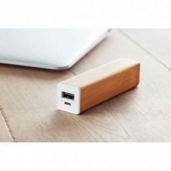 2200 mAh bambusz powerbank