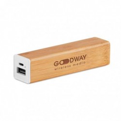2200 mAh bambusz powerbank