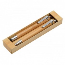 DOUBLE BAMBOO toll szett, barna-ezüst