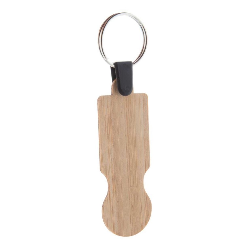 bamboo trolley coin keyring